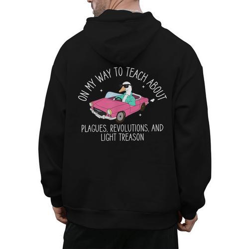 History Teacher Silly Goose Back To School Social Studies Men's Hoodie Back Print - teacherstshirts.com