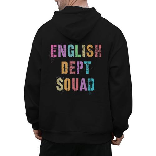 Vintage ENGLISH DEPT SQUAD Back To School Teacher Student Men's Hoodie Back Print - teacherstshirts.com AU