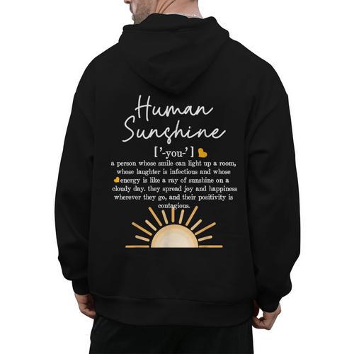 Vintage Human Sunshine Definition Teachers Mom Boss Women Men's Hoodie Back Print - teacherstshirts.com UK
