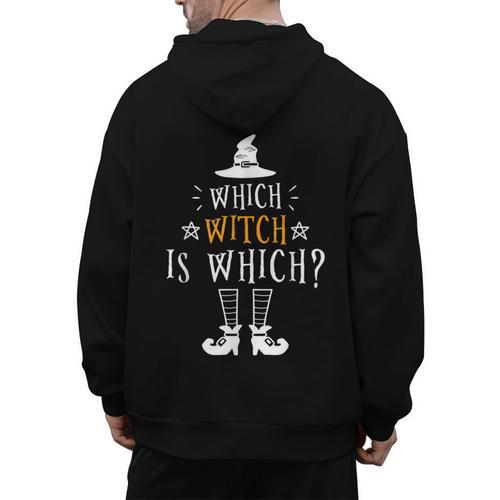 Which Witch Is Which Halloween Grammar Teacher Costume Men's Hoodie Back Print - teacherstshirts.com AU
