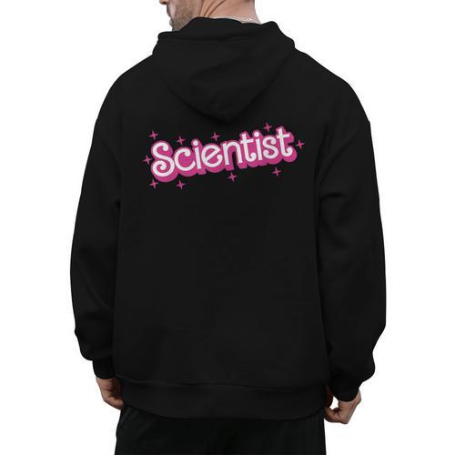 Women Retro Pink Scientist Science Teacher Back To School Men's Hoodie Back Print - teacherstshirts.com