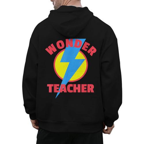 Wonder Teacher Teacher Halloween Tshirt Men's Hoodie Back Print - teacherstshirts.com AU