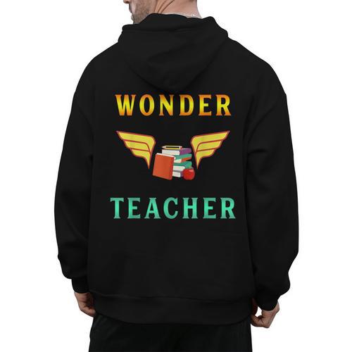 Wonder Teacher Instructor Professor Proud Literature Men Women Girls Kids T-Shirt Men's Hoodie Back Print - teacherstshirts.com