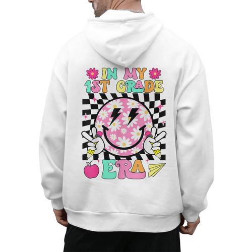 In My 1st Grade Era Smile Face Back To School Teacher Kid Men's Hoodie Back Print - teacherstshirts.com AU