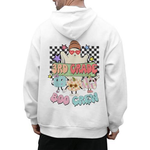 3rd Grade Boo Crew Third Grade Halloween Costume Teacher Kid Men's Hoodie Back Print - teacherstshirts.com DE