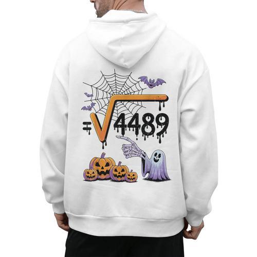4489 Square Root 67 Math Teacher Halloween Costume Professor Men's Hoodie Back Print - teacherstshirts.com CA