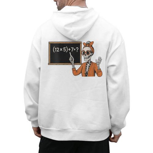 67 Teacher Halloween Skeleton Six Seven Meme Brainrot Math Men's Hoodie Back Print - teacherstshirts.com AU