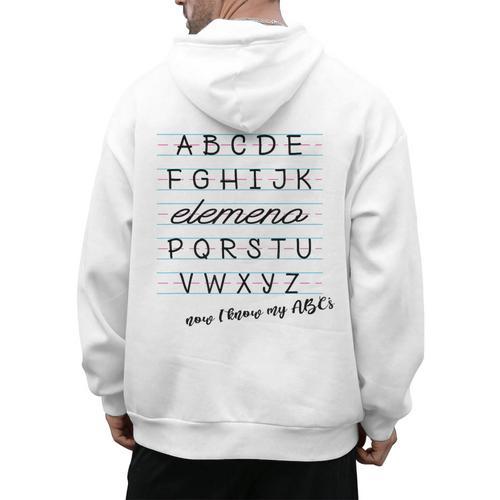 ABC Elemeno Shirt Alphabet Kindergarten Preschool Teacher Men's Hoodie Back Print - teacherstshirts.com DE