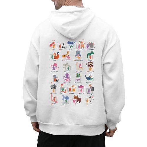 American Sign Language For Teachers ASL Alphabet Men's Hoodie Back Print - teacherstshirts.com DE