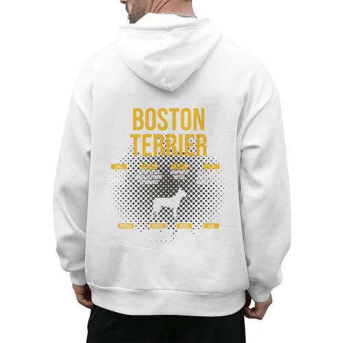 Anatomy Of Boston Terrier Dog Lover Men's Hoodie Back Print - Bostonterriersmerch.com CA