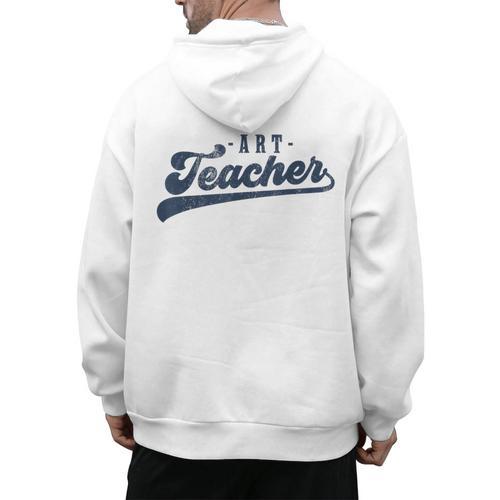 Art Teacher Men Women Cute Vintage Graphic Art Teacher Men's Hoodie Back Print - teacherstshirts.com