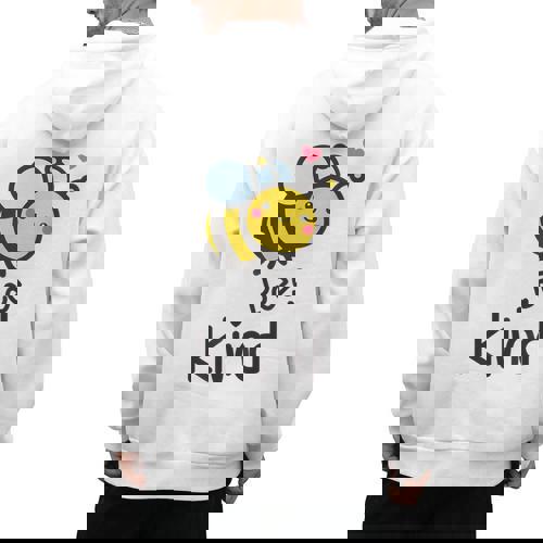 Bee Kind Bumble Bee Anti Bullying Teacher Kindness Matters Men&#x27;s Hoodie Back Print - teacherstshirts.com