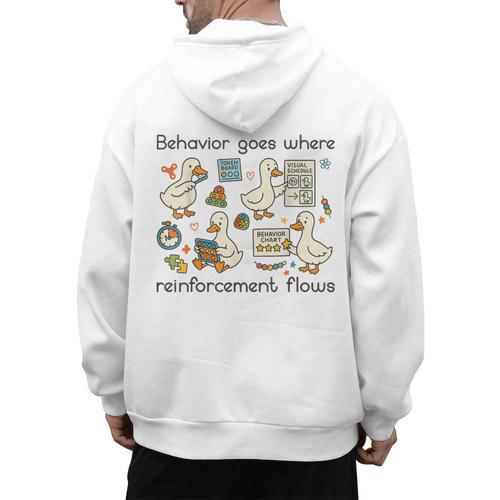 Behavior Analyst Silly Goose RBT ABA Therapy Sped Teacher Men's Hoodie Back Print - teacherstshirts.com AU