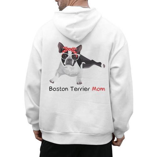 Boston Terrier Mom Bandana Boston Terrier Dog Men's Hoodie Back Print - Bostonterriersmerch.com