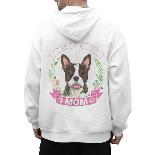 Boston Terrier Mom Mother's Day Men's Hoodie Back Print - Bostonterriersmerch.com