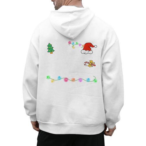 Is It Christmas Break Yet Teacher Xmas Light Santa Hat Men's Hoodie Back Print - teacherstshirts.com UK
