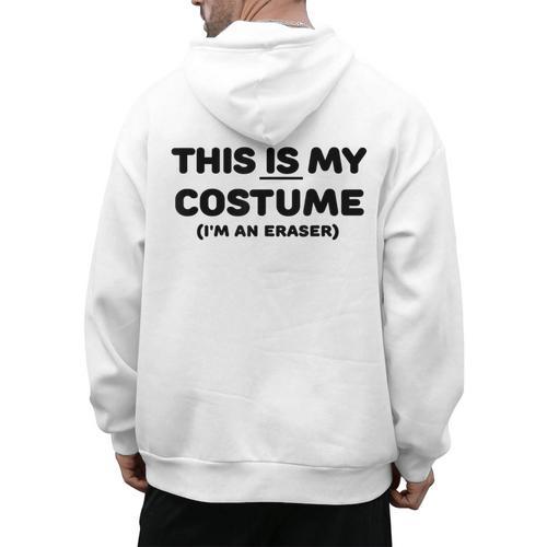 THIS IS MY COSTUME Eraser Teacher Halloween Costume Men's Hoodie Back Print - teacherstshirts.com DE