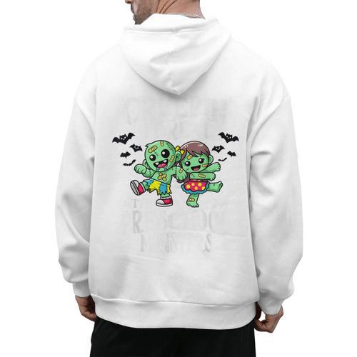 Creepin It Real Monster School Preschool Teacher Halloween Men's Hoodie Back Print - teacherstshirts.com