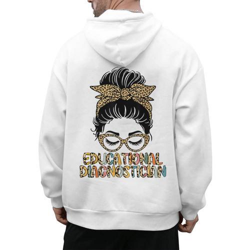 Cute Educational Diagnostician Teacher Appreciation Week Men Women Men's Hoodie Back Print - teacherstshirts.com DE