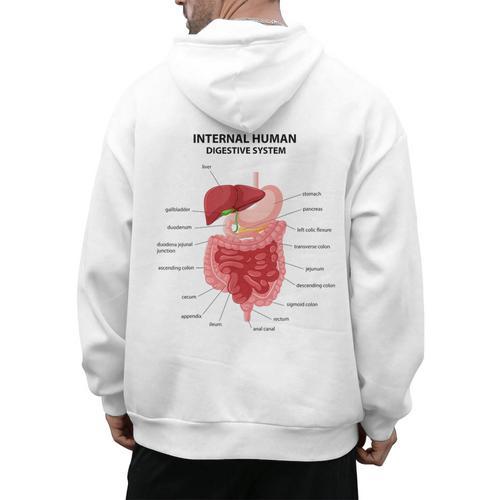 Digestive System Anatomy Anatomical Biology Teacher Men Women Men's Hoodie Back Print - teacherstshirts.com