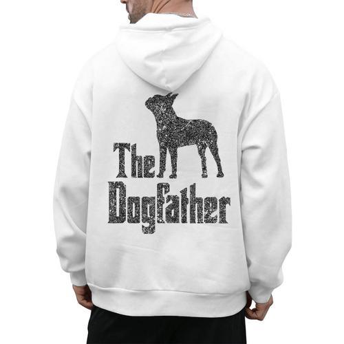 The Dogfather Boston Terrier Dog Funny Dog Gift T-Shirt For Men Women Girls Kids Men's Hoodie Back Print - Bostonterriersmerch.com