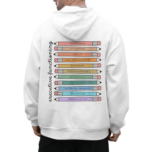Executive Functioning Skills Back To School Sped Teacher SLP Men's Hoodie Back Print - teacherstshirts.com