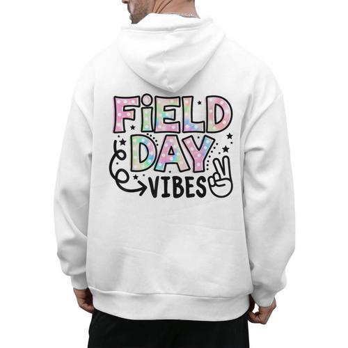 Field Day Vibes For Teacher Kids Happy Field Day 2025 Men's Hoodie Back Print - teacherstshirts.com UK