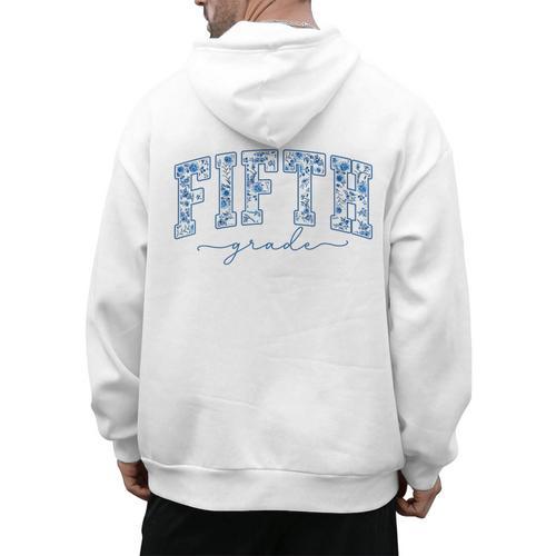 Fifth Grade Toile De Jouy Back To School Teachers Kids Men's Hoodie Back Print - teacherstshirts.com
