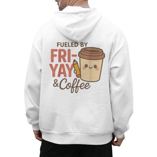 Friyay Teacher Coffee Friday School Cute Fri Yay Men's Hoodie Back Print - teacherstshirts.com CA