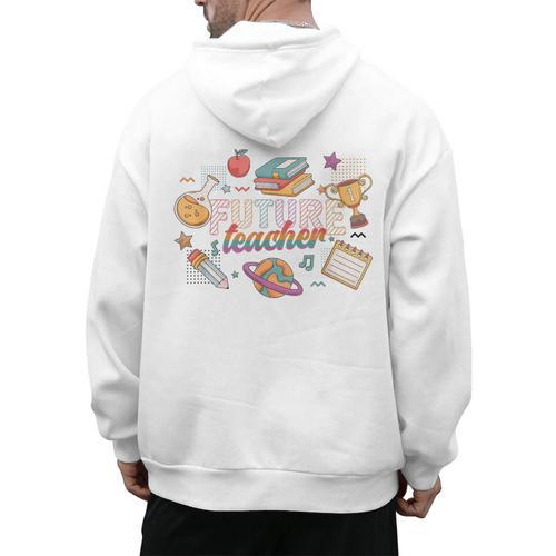 Future Teacher Costume For Kids Men's Hoodie Back Print - teacherstshirts.com