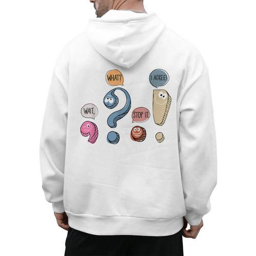 Grammar Teacher Punctuation For English Teacher Men Women Men's Hoodie Back Print - teacherstshirts.com CA