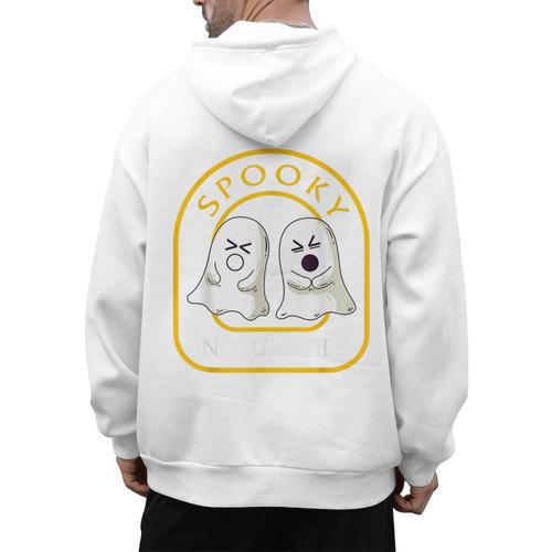 Halloween Math Teacher Cottagecore Spooky Inequalities Ghost Men's Hoodie Back Print - teacherstshirts.com