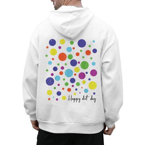 Happy Dot Day 2025 Polka Dot Boys Girls Kids Teacher Dot Day Men's Hoodie Back Print - teacherstshirts.com UK