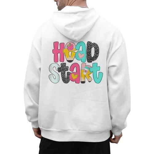 Head Start Team Homeschool Teacher Headstart Back To School Men's Hoodie Back Print - teacherstshirts.com AU