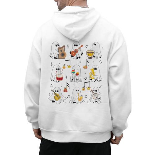 It's A Bootiful Day To Make Music Ghost Teacher Men's Hoodie Back Print - teacherstshirts.com