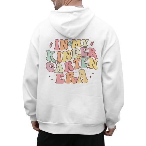 In My Kindergarten Era Retro Back To School Teacher Student Men's Hoodie Back Print - teacherstshirts.com UK