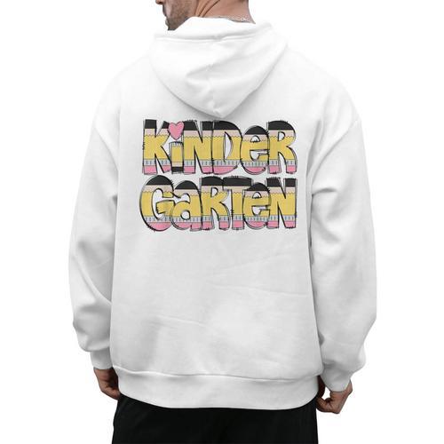 Kindergarten Pencil First Day Of School Teacher Toddler Kids Men's Hoodie Back Print - teacherstshirts.com AU