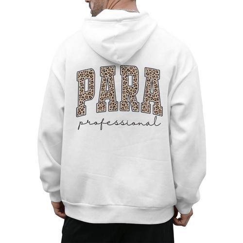 Leopard Paraprofessional Back To School Para Squad Teacher Men's Hoodie Back Print - teacherstshirts.com