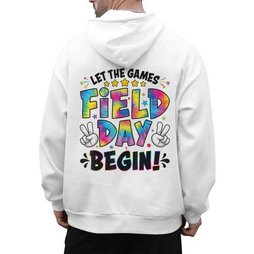 Let The Games Field Day Begin Tie Dye Adults Teacher Kids Men's Hoodie Back Print - teacherstshirts.com AU