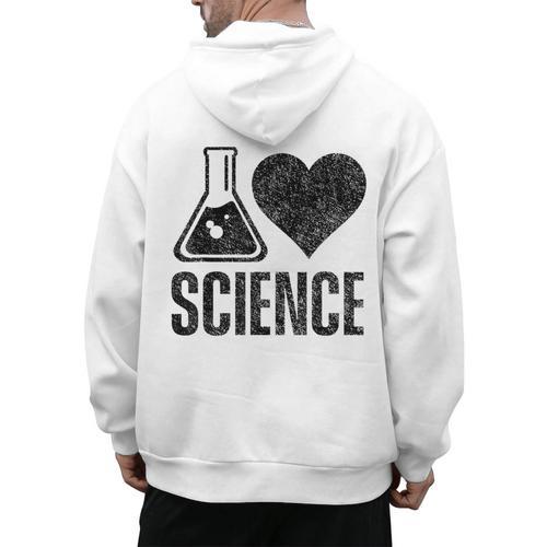 I Love Science Lover Teacher Scientist Sciences Men's Hoodie Back Print - teacherstshirts.com AU