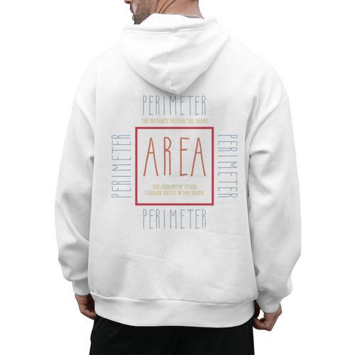 Math Teacher Area Perimeter Cool Math Math Teacher Men's Hoodie Back Print - teacherstshirts.com UK