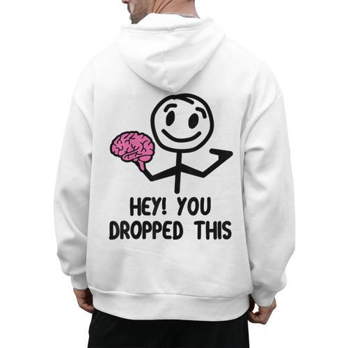 Nerdy Hey You Dropped This Brain Math Teacher Men's Hoodie Back Print - teacherstshirts.com AU