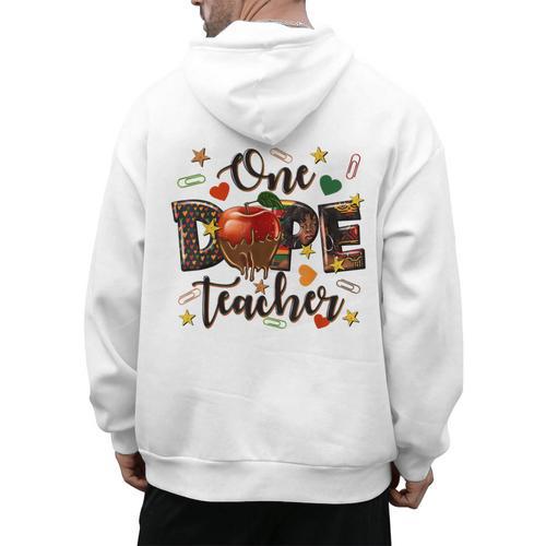 One Dope Teacher Men's Hoodie Back Print - teacherstshirts.com AU