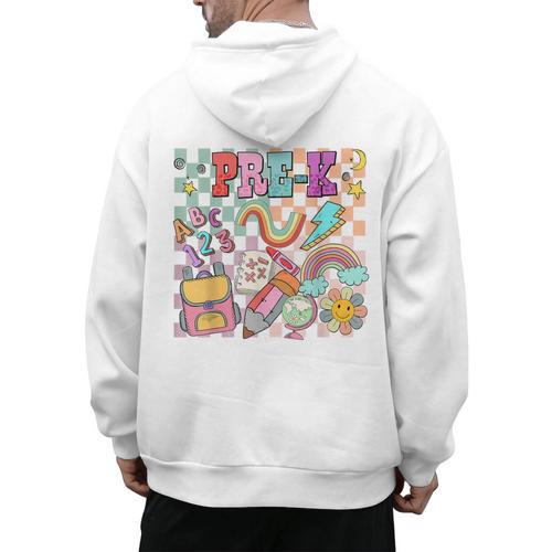 Pre K Back To School Teacher Student Men Women Kids Men's Hoodie Back Print - teacherstshirts.com