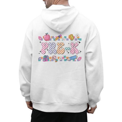 Pre-K Back To School Teachers Kids 1st Day Of School Men's Hoodie Back Print - teacherstshirts.com