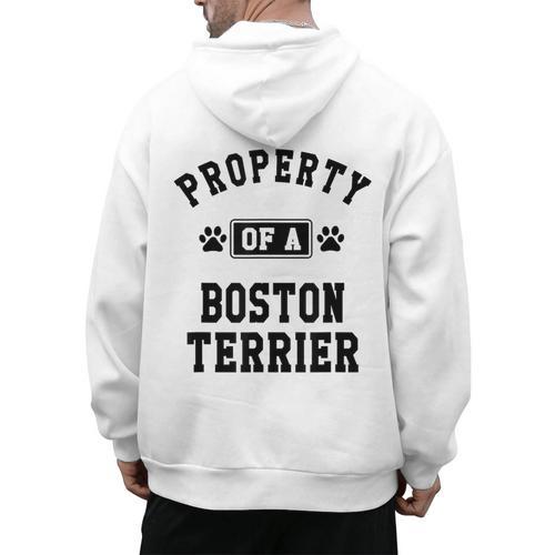 Property Of Boston Terrier Boston Terrier Shirt Men's Hoodie Back Print - Bostonterriersmerch.com