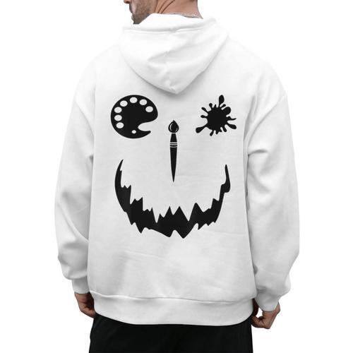 Pumpkin Artist Halloween Art Teacher Men's Hoodie Back Print - teacherstshirts.com