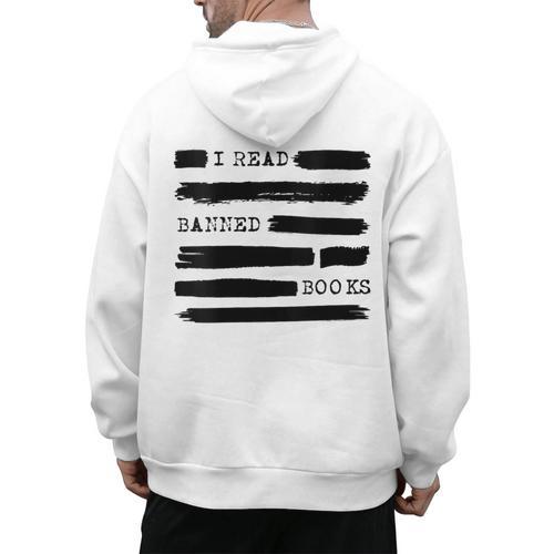 I Read Banned Books Banned Books Week Librarian Teacher Men's Hoodie Back Print - teacherstshirts.com AU