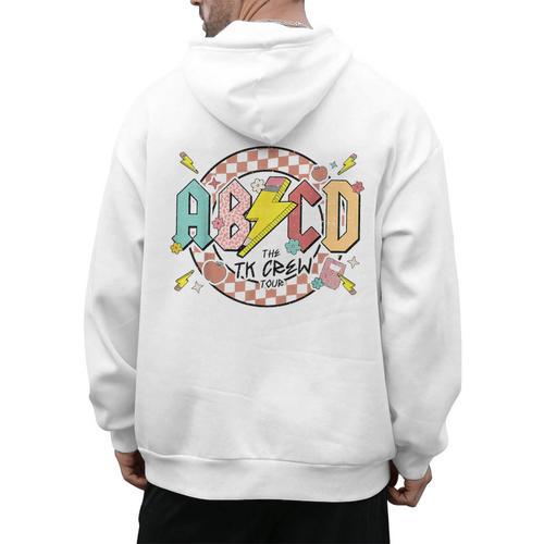 Retro ABCD Transitional Kindergarten Teacher Tour TK Teacher Men's Hoodie Back Print - teacherstshirts.com AU