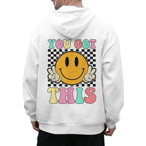 You Got This Retro Smile Motivational Testing Day Teacher Men's Hoodie Back Print - teacherstshirts.com AU